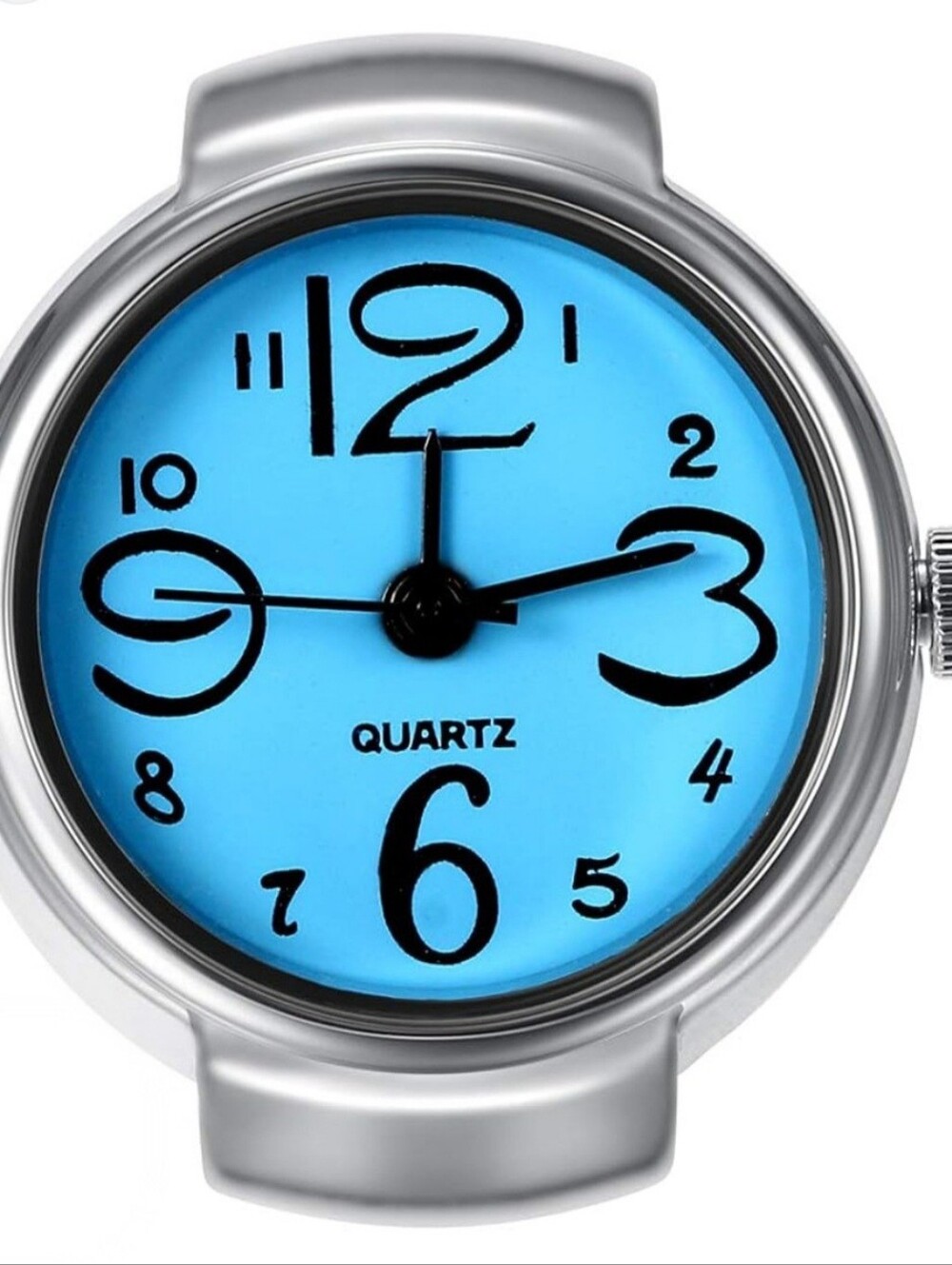 Elastic Quartz Analog Finger Ring Watch Big Number Dial Women Gifts Fashion